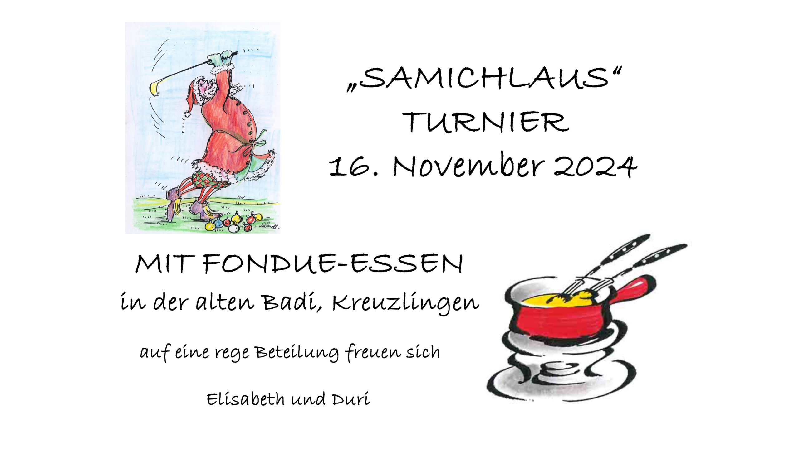 Samichlausturnier mit Fondue Essen am 16.11.2024